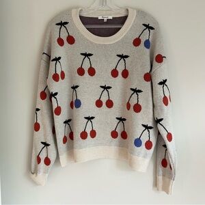Madewell Cherry Jacquard Pullover Sweater